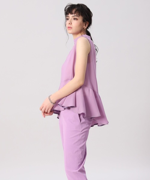 Luftrobe（ルフトローブ）の「《Luftrobe》フリルシアーカットソー（Tシャツ/カットソー・レディース・ホワイト/ブラック/ピンク・9号/7号）」の3枚目の写真