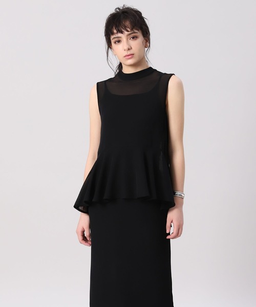 Luftrobe（ルフトローブ）の「《Luftrobe》フリルシアーカットソー（Tシャツ/カットソー・レディース・ホワイト/ブラック/ピンク・9号/7号）」の4枚目の写真