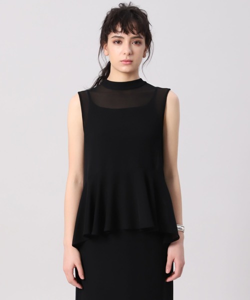 Luftrobe（ルフトローブ）の「《Luftrobe》フリルシアーカットソー（Tシャツ/カットソー・レディース・ホワイト/ブラック/ピンク・9号/7号）」の5枚目の写真