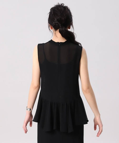 Luftrobe（ルフトローブ）の「《Luftrobe》フリルシアーカットソー（Tシャツ/カットソー・レディース・ホワイト/ブラック/ピンク・9号/7号）」の7枚目の写真