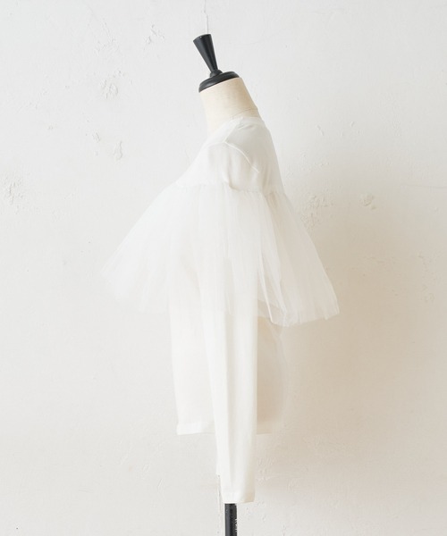 BEARDSLEY（ビアズリー）の「《VVTIAN》チュールカットソー（Tシャツ/カットソー・レディース・ブラック/ホワイト・FREE）」の12枚目の写真