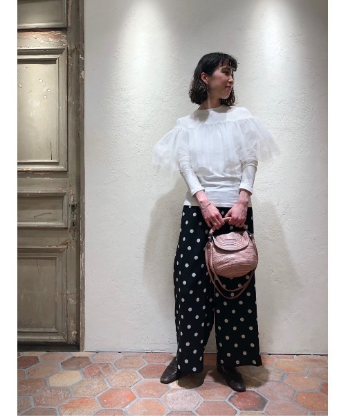 BEARDSLEY（ビアズリー）の「《VVTIAN》チュールカットソー（Tシャツ/カットソー・レディース・ブラック/ホワイト・FREE）」の15枚目の写真