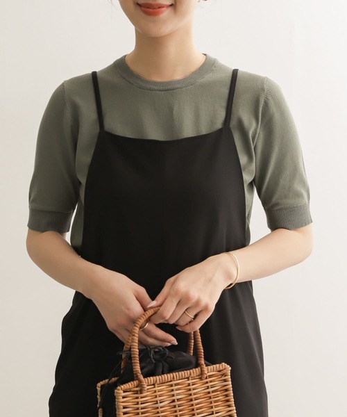 URBAN RESEARCH DOORS(アーバンリサーチドアーズ)の「ハイツイストコットンハーフスリーブニット(ニット/セーター・レディース・ブラック/ベージュ/ブルー/グリーン系その他・ONE)」の3枚目の写真