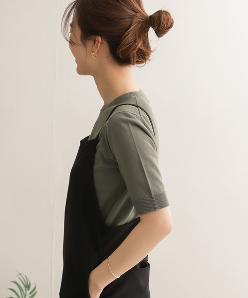 URBAN RESEARCH DOORS(アーバンリサーチドアーズ)の「ハイツイストコットンハーフスリーブニット(ニット/セーター・レディース・ブラック/ベージュ/ブルー/グリーン系その他・ONE)」の10枚目の写真