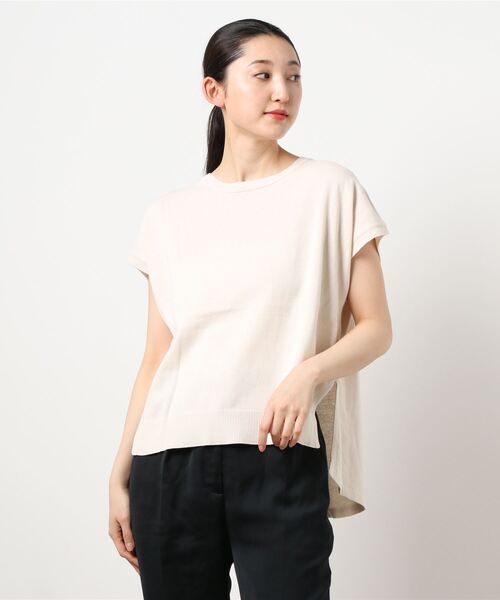 Samansa Mos2 blue(サマンサモスモスブルー)の「フレンチスリーブニットプルオーバー(ニット/セーター・レディース・オフホワイト/サックスブルー/ブラック・フリ-)」の2枚目の写真