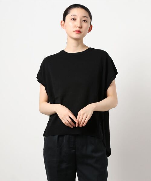 Samansa Mos2 blue(サマンサモスモスブルー)の「フレンチスリーブニットプルオーバー(ニット/セーター・レディース・オフホワイト/サックスブルー/ブラック・フリ-)」の6枚目の写真