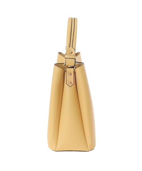 Edit Sheen（エディットシーン）の「【High-Line】スクエアスタッズフラップバッグカラーミディ（ハンドバッグ・レディース・ベージュ/ミント/イエロー/ベビーピンク/ライトグレー/ブラック/ダークベージュ・FREE）」の12枚目の写真