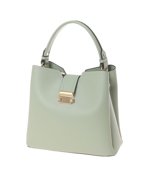 Edit Sheen（エディットシーン）の「【High-Line】スクエアスタッズフラップバッグカラーミディ（ハンドバッグ・レディース・ベージュ/ミント/イエロー/ベビーピンク/ライトグレー/ブラック/ダークベージュ・FREE）」の15枚目の写真