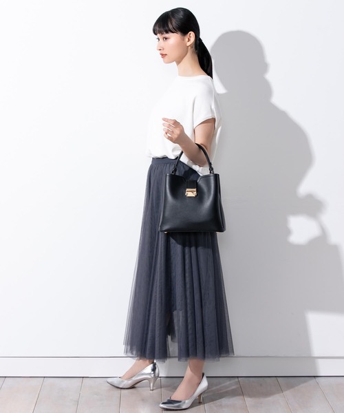 Edit Sheen（エディットシーン）の「【High-Line】スクエアスタッズフラップバッグカラーミディ（ハンドバッグ・レディース・ベージュ/ミント/イエロー/ベビーピンク/ライトグレー/ブラック/ダークベージュ・FREE）」の21枚目の写真