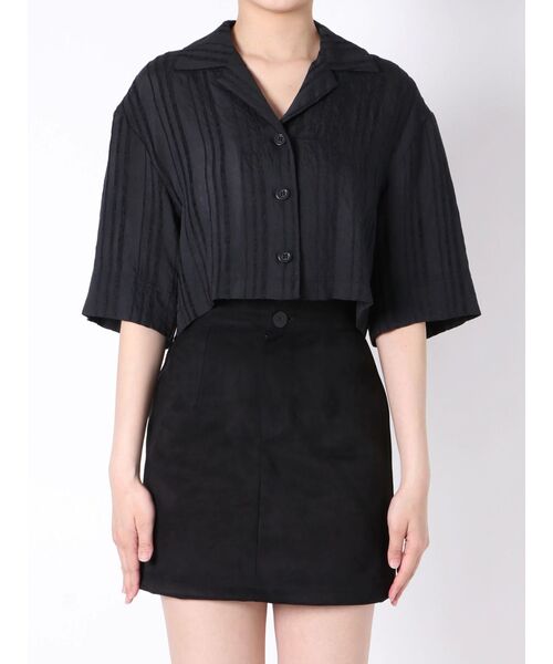 EMODA（エモダ）の「ウェーブテクスチャーシャツ（シャツ/ブラウス・レディース・ブラック/その他1/その他・FREE）」の2枚目の写真