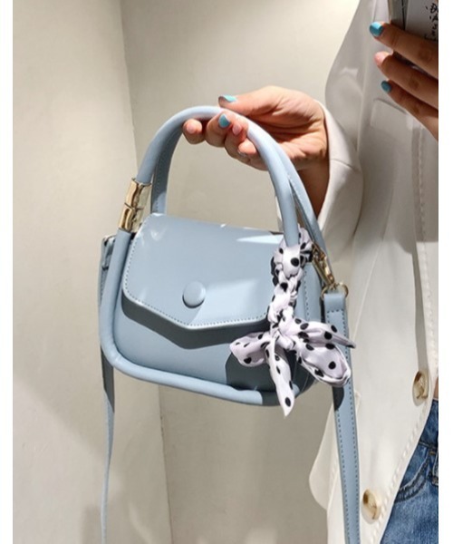 LAC-VERT（ラック・ヴェール）の「ダブルハンドルミニショルダーバッグ（ショルダーバッグ・レディース・ブラック/ホワイト/イエロー/ブルー・FREE）」の6枚目の写真