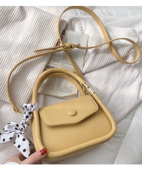 LAC-VERT（ラック・ヴェール）の「ダブルハンドルミニショルダーバッグ（ショルダーバッグ・レディース・ブラック/ホワイト/イエロー/ブルー・FREE）」の7枚目の写真