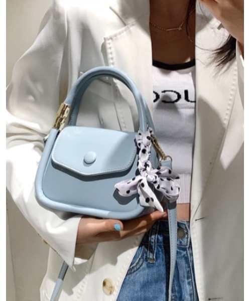 LAC-VERT（ラック・ヴェール）の「ダブルハンドルミニショルダーバッグ（ショルダーバッグ・レディース・ブラック/ホワイト/イエロー/ブルー・FREE）」の11枚目の写真