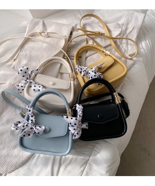 LAC-VERT（ラック・ヴェール）の「ダブルハンドルミニショルダーバッグ（ショルダーバッグ・レディース・ブラック/ホワイト/イエロー/ブルー・FREE）」の12枚目の写真