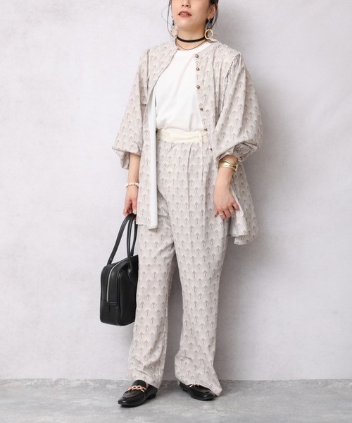 ap retro（アプレトロ）の「ウエスト配色スラックスパンツ【ZOZO限定アイテム】（その他パンツ・レディース・ブラック/アイボリー/ライトベージュ・FREE）」の11枚目の写真