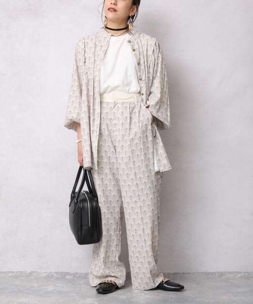 ap retro（アプレトロ）の「ウエスト配色スラックスパンツ【ZOZO限定アイテム】（その他パンツ・レディース・ブラック/アイボリー/ライトベージュ・FREE）」の10枚目の写真