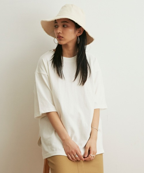 Auntie Rosa Holiday(アンティローザホリデー)の「ヘヴィーウェイトコットンスリットTシャツ(Tシャツ/カットソー・レディース・ホワイト/ブラック/ブルー/グリーン/モカ/ライトパープル・FREE)」の15枚目の写真