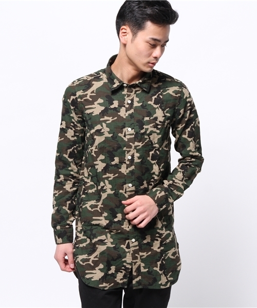 WEGO（ウィゴー）の「WEGO/ダブルガーゼロングシャツ（シャツ/ブラウス・メンズ・グリーン/ネイビー/レッド/その他1・MEDIUM/LARGE）」の18枚目の写真