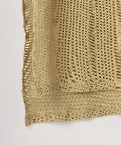 petit main LIEN(プティマインリアン)の「サイドスリットメッシュロングTシャツ(Tシャツ/カットソー・レディース・ライトカーキ/アイボリー・FREE)」の9枚目の写真