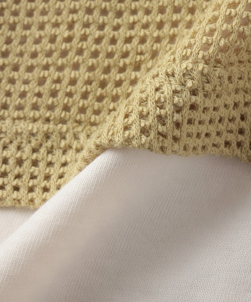 petit main LIEN(プティマインリアン)の「サイドスリットメッシュロングTシャツ(Tシャツ/カットソー・レディース・ライトカーキ/アイボリー・FREE)」の11枚目の写真