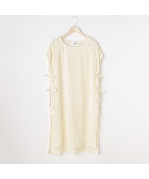 petit main LIEN(プティマインリアン)の「サイドスリットメッシュロングTシャツ(Tシャツ/カットソー・レディース・ライトカーキ/アイボリー・FREE)」の17枚目の写真