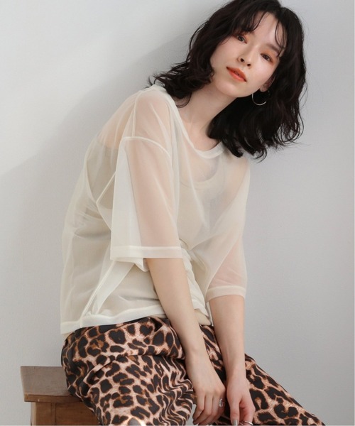 FRAMeWORK（フレームワーク）の「シアーTシャツ2◆（Tシャツ/カットソー・レディース・レンガ/ベージュ/アイボリー・FREE）」の2枚目の写真