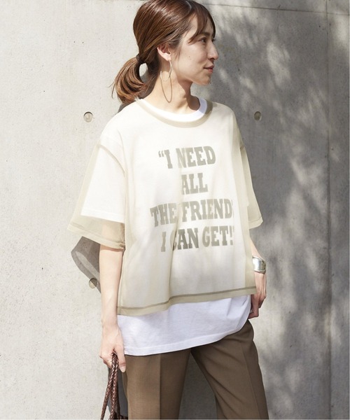 FRAMeWORK（フレームワーク）の「シアーTシャツ2◆（Tシャツ/カットソー・レディース・レンガ/ベージュ/アイボリー・FREE）」の12枚目の写真