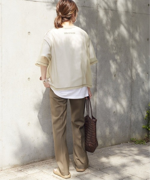 FRAMeWORK（フレームワーク）の「シアーTシャツ2◆（Tシャツ/カットソー・レディース・レンガ/ベージュ/アイボリー・FREE）」の10枚目の写真