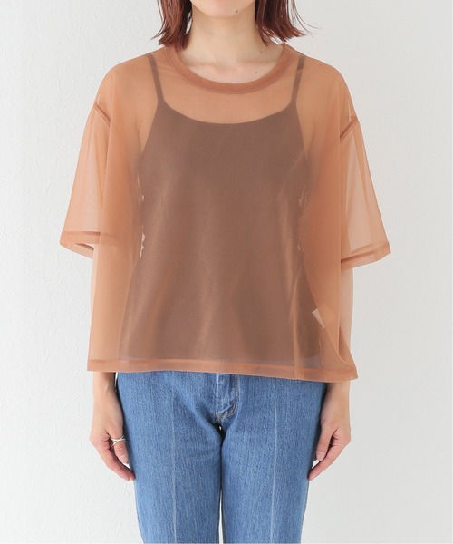 FRAMeWORK（フレームワーク）の「シアーTシャツ2◆（Tシャツ/カットソー・レディース・レンガ/ベージュ/アイボリー・FREE）」の18枚目の写真