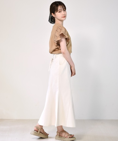 RETRO GIRL（レトロガール）の「袖切替Tee（Tシャツ/カットソー・レディース・ブラック/オフホワイト/オレンジ・FREE）」の8枚目の写真