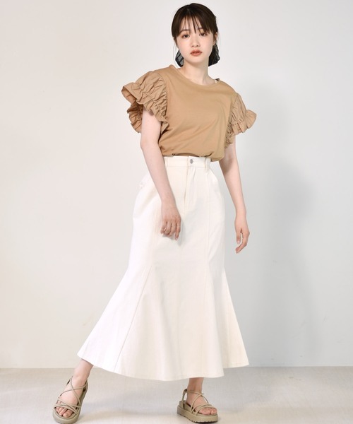 RETRO GIRL（レトロガール）の「袖切替Tee（Tシャツ/カットソー・レディース・ブラック/オフホワイト/オレンジ・FREE）」の16枚目の写真