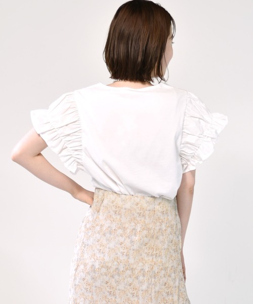 RETRO GIRL（レトロガール）の「袖切替Tee（Tシャツ/カットソー・レディース・ブラック/オフホワイト/オレンジ・FREE）」の15枚目の写真