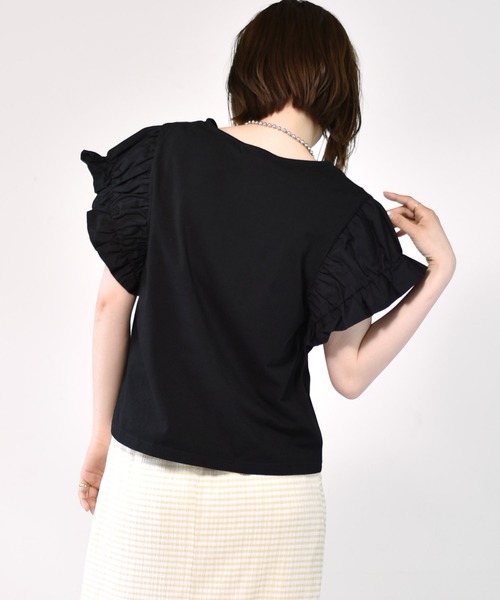 RETRO GIRL（レトロガール）の「袖切替Tee（Tシャツ/カットソー・レディース・ブラック/オフホワイト/オレンジ・FREE）」の12枚目の写真