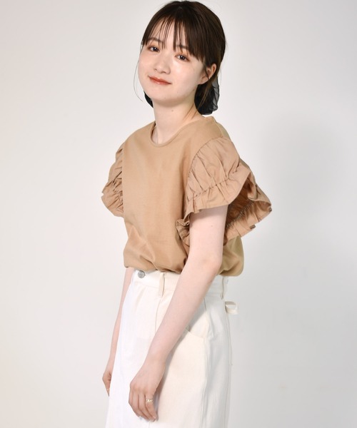 RETRO GIRL（レトロガール）の「袖切替Tee（Tシャツ/カットソー・レディース・ブラック/オフホワイト/オレンジ・FREE）」の14枚目の写真