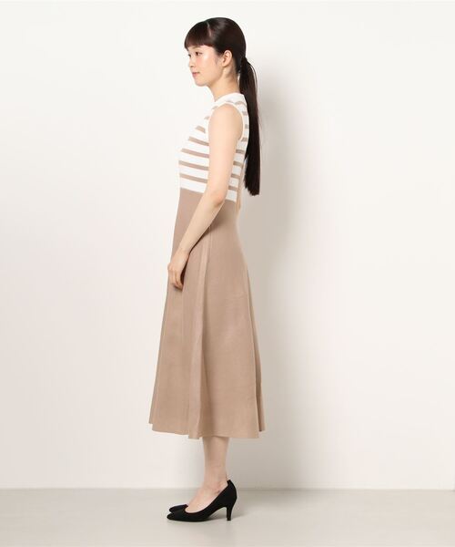 KOBE LETTUCE（コウベレタス）の「フィットアンドフレアノースリニットワンピース（ワンピース・レディース・ホワイト/ミント/ブラック/ブラウン系その他/ブルー系その他・FREE）」の9枚目の写真