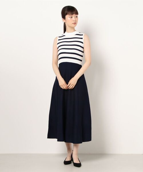 KOBE LETTUCE（コウベレタス）の「フィットアンドフレアノースリニットワンピース（ワンピース・レディース・ホワイト/ミント/ブラック/ブラウン系その他/ブルー系その他・FREE）」の12枚目の写真