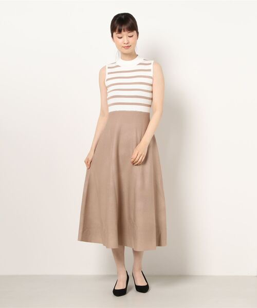 KOBE LETTUCE（コウベレタス）の「フィットアンドフレアノースリニットワンピース（ワンピース・レディース・ホワイト/ミント/ブラック/ブラウン系その他/ブルー系その他・FREE）」の14枚目の写真