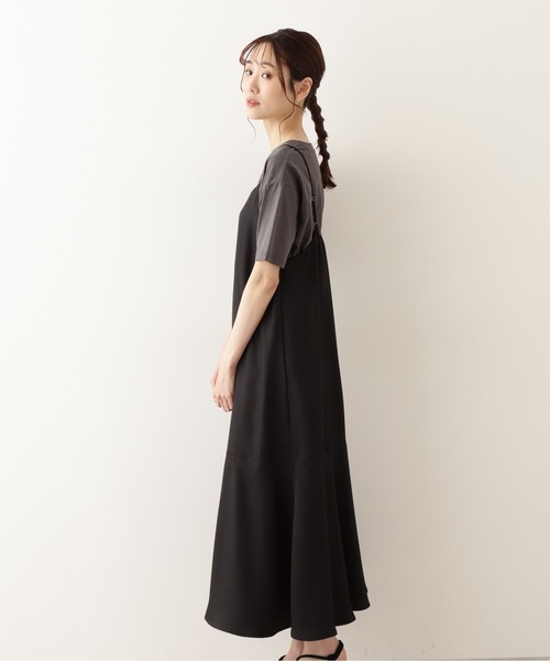 NATURAL BEAUTY BASIC（ナチュラルビューティーベーシック）の「シルキーサテン　キャミワンピース/0171240671（ワンピース・レディース・ブラック/キャメル/グレー・SMALL/MEDIUM）」の6枚目の写真