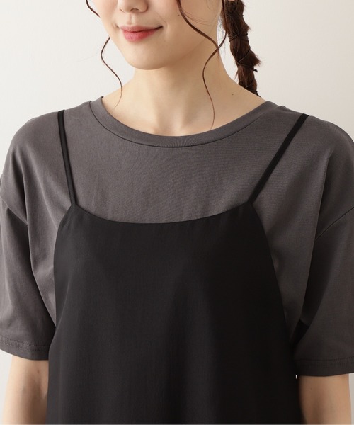 NATURAL BEAUTY BASIC（ナチュラルビューティーベーシック）の「シルキーサテン　キャミワンピース/0171240671（ワンピース・レディース・ブラック/キャメル/グレー・SMALL/MEDIUM）」の7枚目の写真