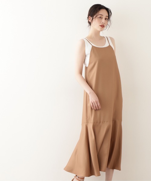 NATURAL BEAUTY BASIC（ナチュラルビューティーベーシック）の「シルキーサテン　キャミワンピース/0171240671（ワンピース・レディース・ブラック/キャメル/グレー・SMALL/MEDIUM）」の20枚目の写真