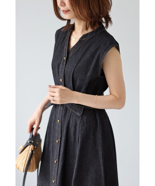 フロントボタンデニムワンピース（ワンピース）｜Bonjour Sagan