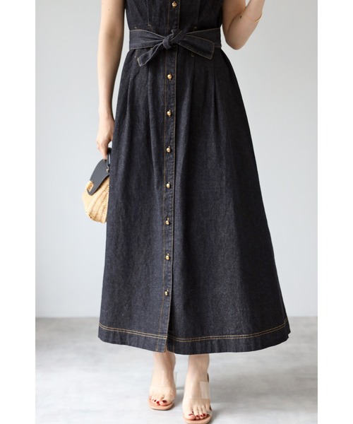 フロントボタンデニムワンピース（ワンピース）｜Bonjour Sagan