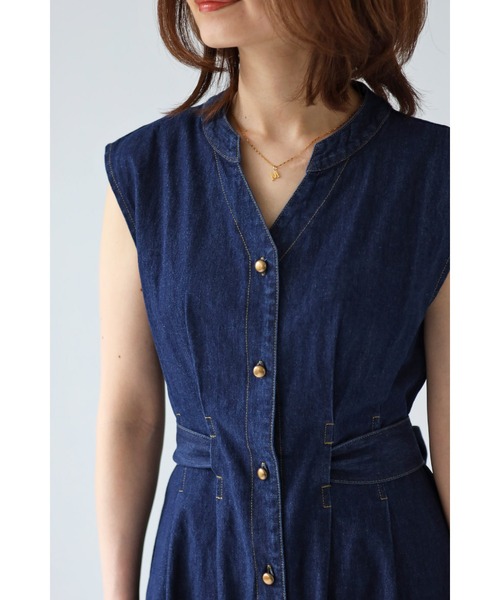 フロントボタンデニムワンピース（ワンピース）｜Bonjour Sagan