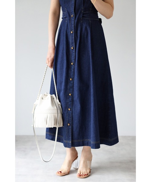 フロントボタンデニムワンピース（ワンピース）｜Bonjour Sagan