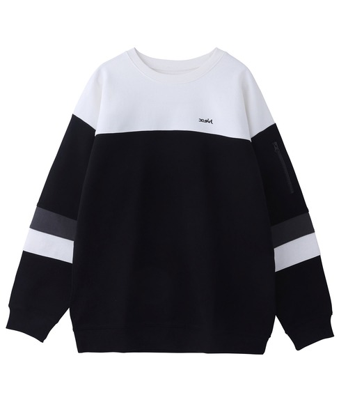 X-girl（エックスガール）の「BIG SWEAT TOP（スウェット・レディース・ライトブルー/ブラック/ベージュ・S/M）」の10枚目の写真