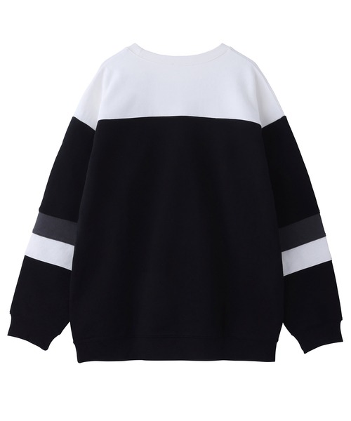 X-girl（エックスガール）の「BIG SWEAT TOP（スウェット・レディース・ライトブルー/ブラック/ベージュ・S/M）」の11枚目の写真