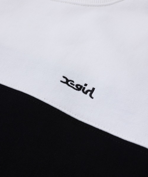 X-girl（エックスガール）の「BIG SWEAT TOP（スウェット・レディース・ライトブルー/ブラック/ベージュ・S/M）」の13枚目の写真