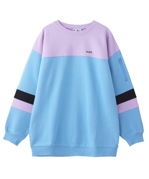 X-girl（エックスガール）の「BIG SWEAT TOP（スウェット・レディース・ライトブルー/ブラック/ベージュ・S/M）」の20枚目の写真