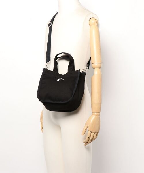 E-COME(イーカム)の「キャンバス ミニショルダーバッグ(ショルダーバッグ・レディース・ホワイト系/ブラック系/アイボリー/ブラック・FREE)」の6枚目の写真