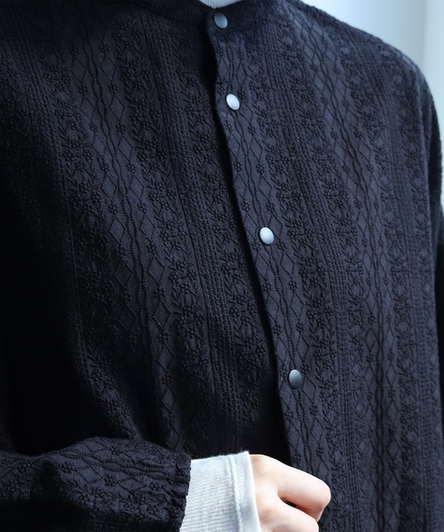 yuni（ユニ ）の「シルク混 embroidaly wide シャツ（シャツ/ブラウス